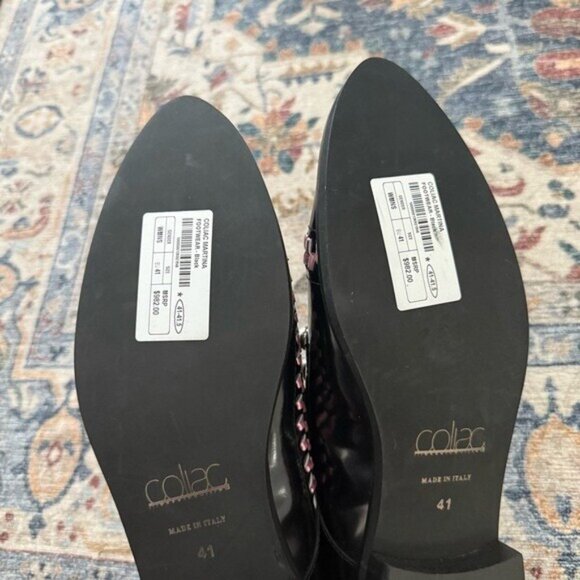 Coliac Women's Pearl Black Loafers Pink Braided Slip On Shoe Size 41 US 10 - Picture 7 of 9